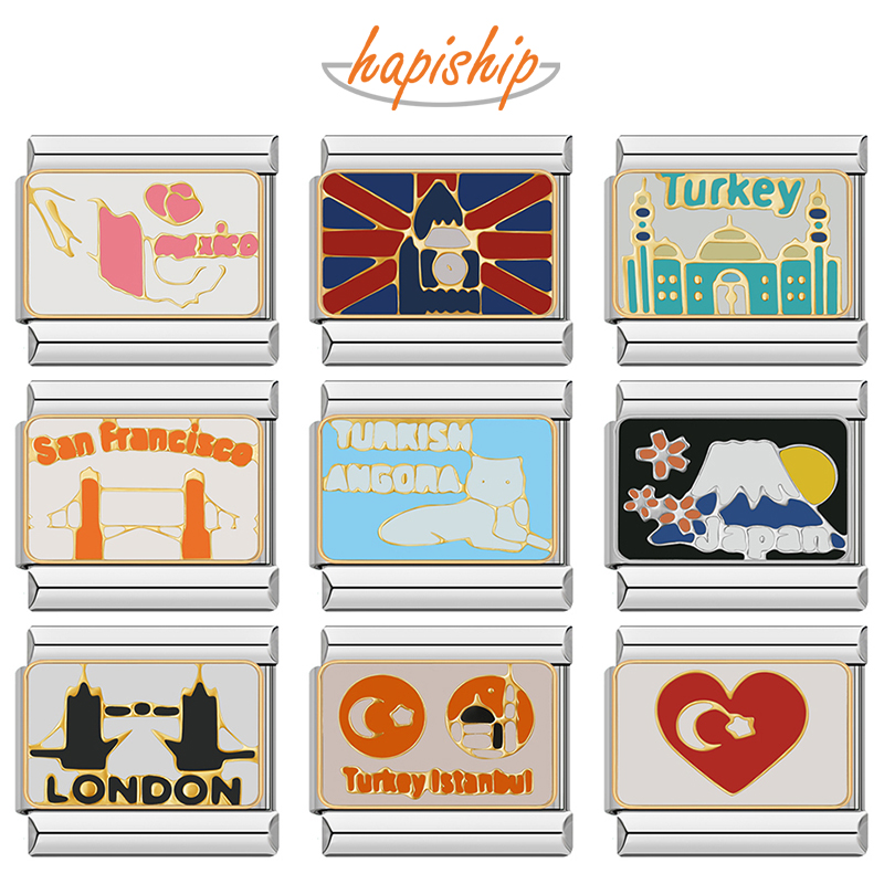 Jewelry Making London - Hapiship 2024 ผู้หญิงใหม่ตุรกีเม็กซิโกลอนดอนอิตาเลี่ยนCharms Links Fit 9