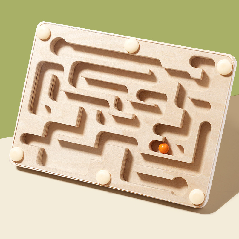 Jewelry Making Board - เขาวงกตลูกปัดไม้ขนาดเล็กสมดุลเกมกระดานทรงตัวยางกัดสำหรับเด็กโฟกัสสำหรับเด็ก