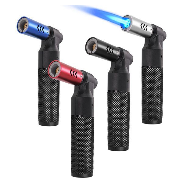 Jewelry Making Torch - ไฟแช็คพ่นไฟแรงแบบกันลมสำหรับทำครัว สีฟ้า ใช้แก๊สเทอร์โบ สำหรับเชื่อมโลหะ จุดซิการ์ และงานอื่นๆ