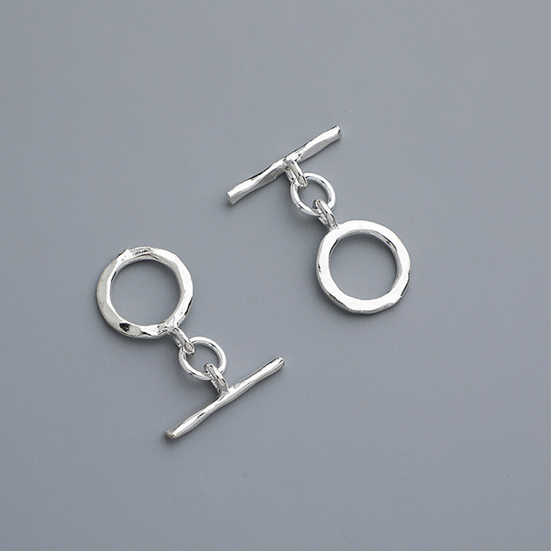 Jewelry Making In La - ตัวล็อคแบบสลัก (Toggle Clasp) ทำจากเงินสเตอร์ลิง 925 ผิวสัมผัสแบบตอกลาย