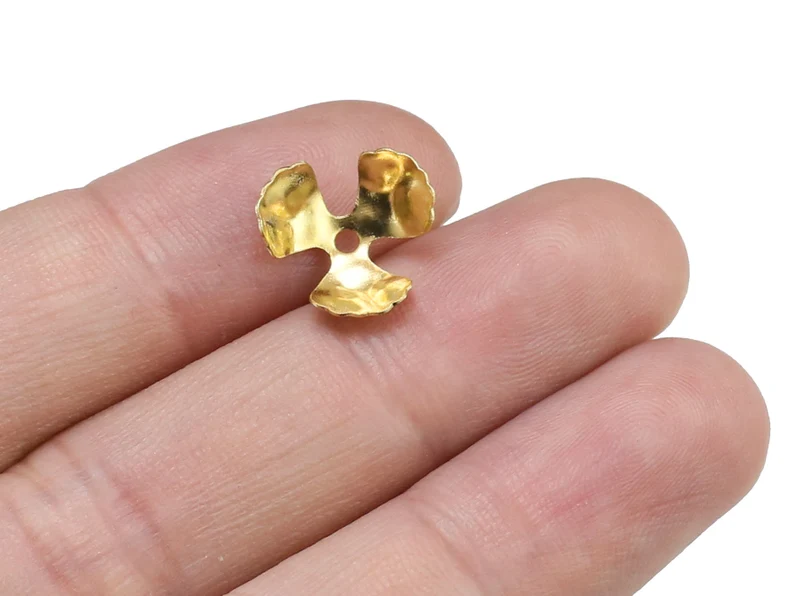100 ชิ้น ฝาครอบลูกปัดทองเหลือง - Jewelry Making Gemstones บทวิจารณ์และราคา