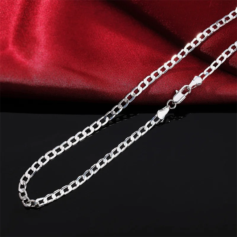 ผู้ชาย 925 สร้อยคอเงิน 2/4/6/8 - Lobster Clasp Silver บทวิจารณ์และราคา
