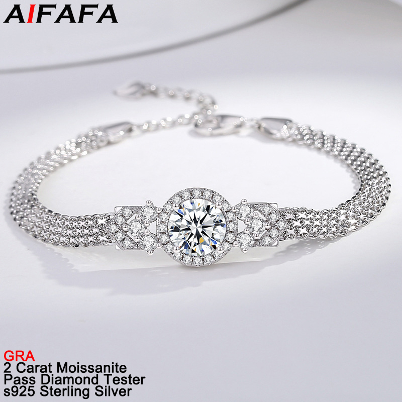 ใหม่ 2 กะรัต D สี VVS1 Moissan - Lobster Clasp Silver บทวิจารณ์และราคา